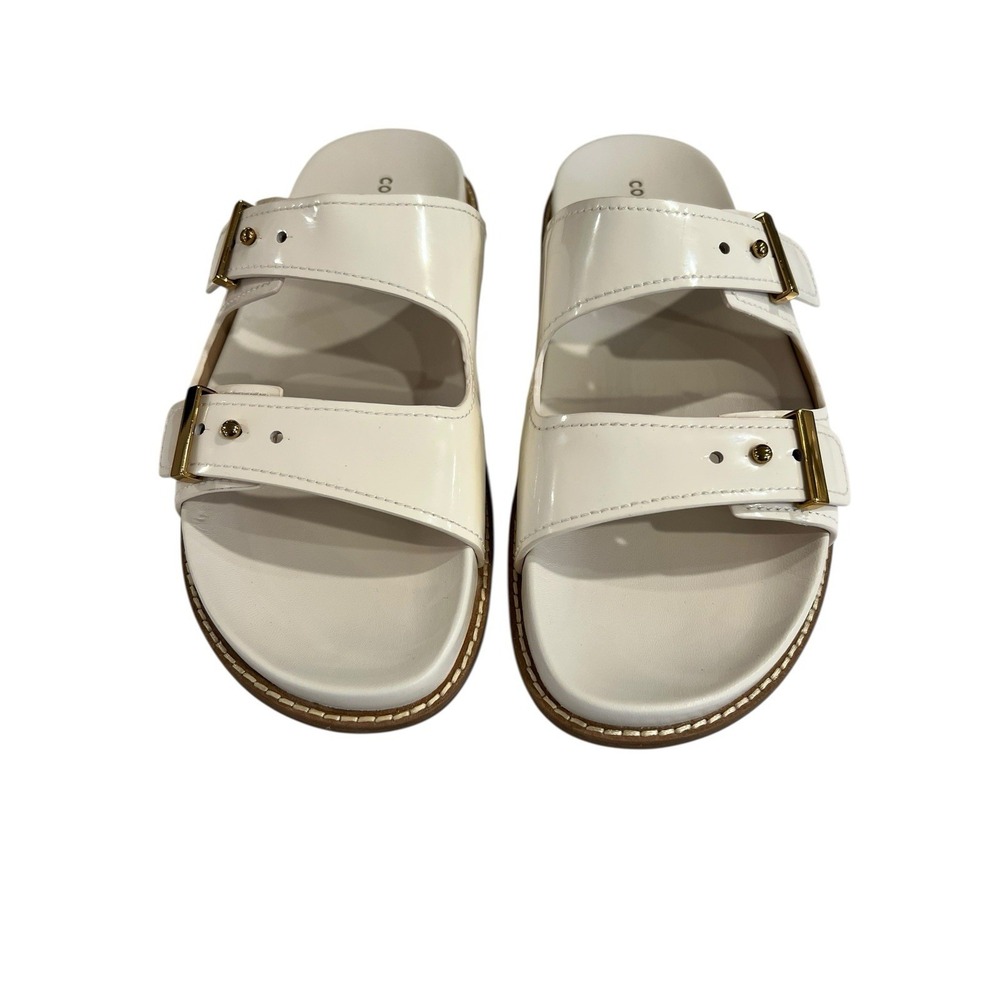 Cole Haan Women's Marisol Footbed Sandal Ivory Patent Leather Size 10 New - Picture 4 of 5